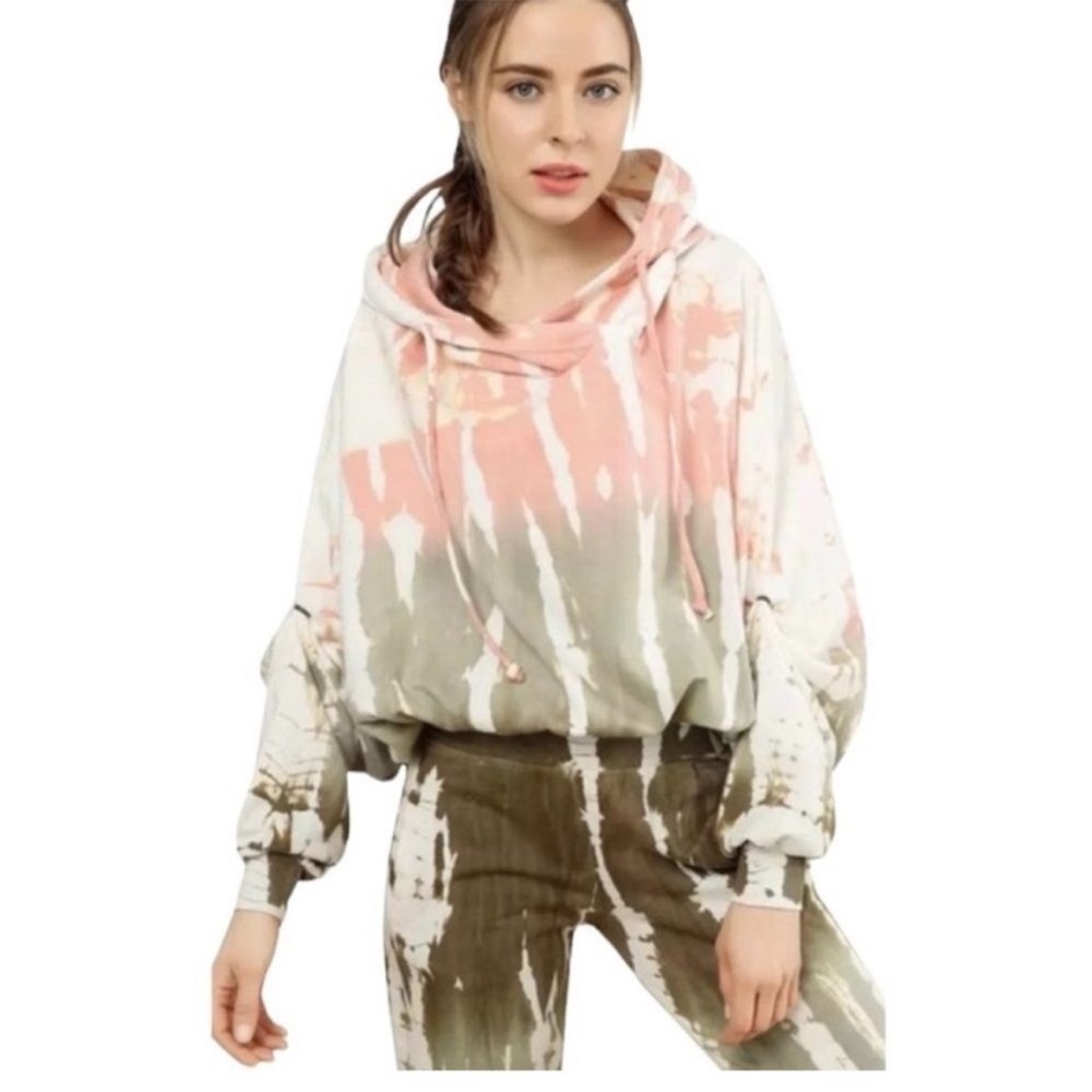 Young Fabulous & Broke Seaweed Geod Raissa Tie Dye Slouchy Hoodie Medium/Large